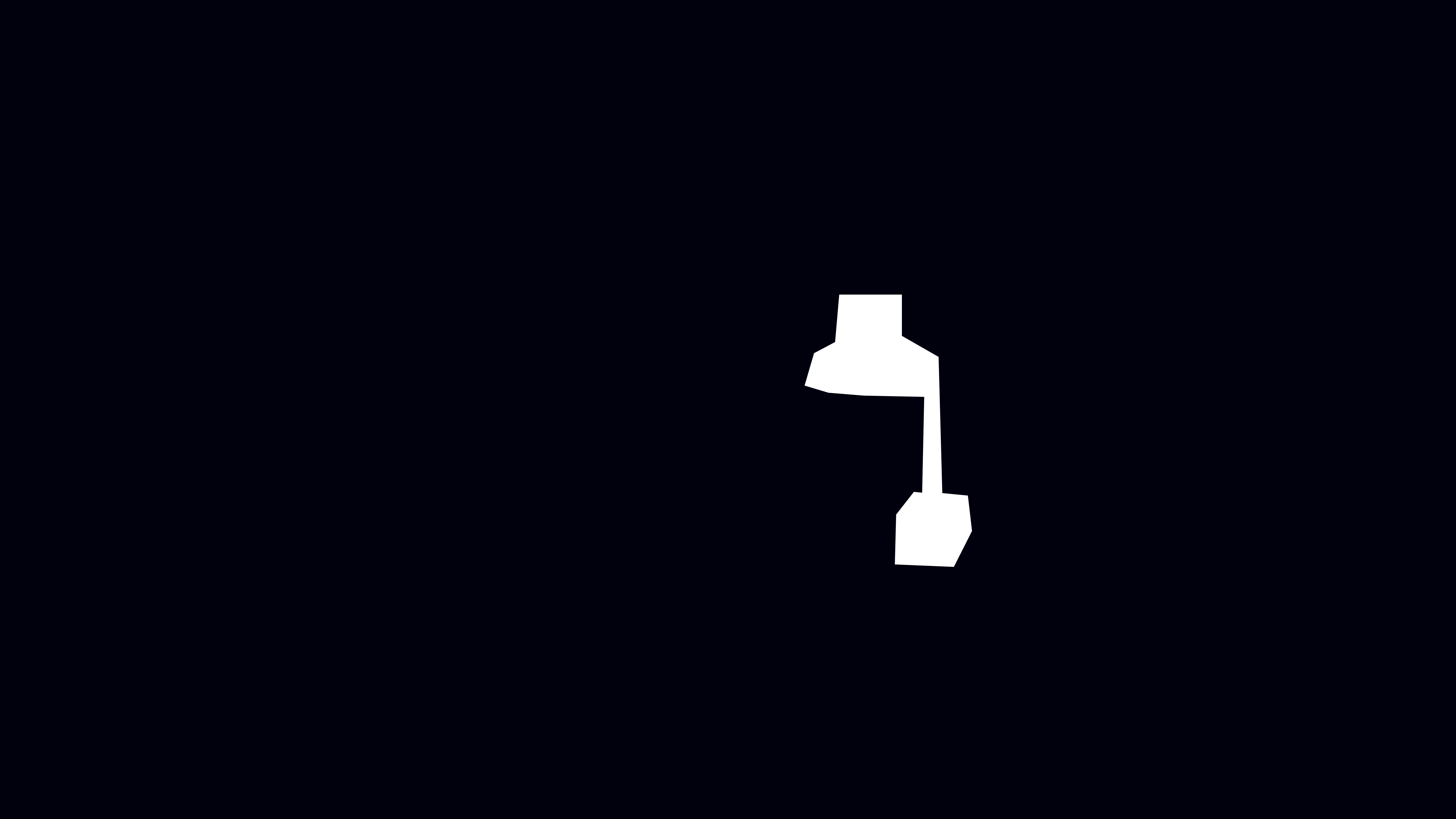 black background highlighting lamp